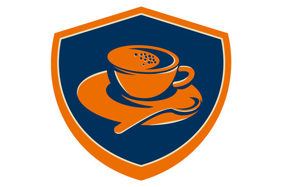 Coffee Cup Teaspoon Crest Retro Coffee Cup Teaspoon Crest Retro