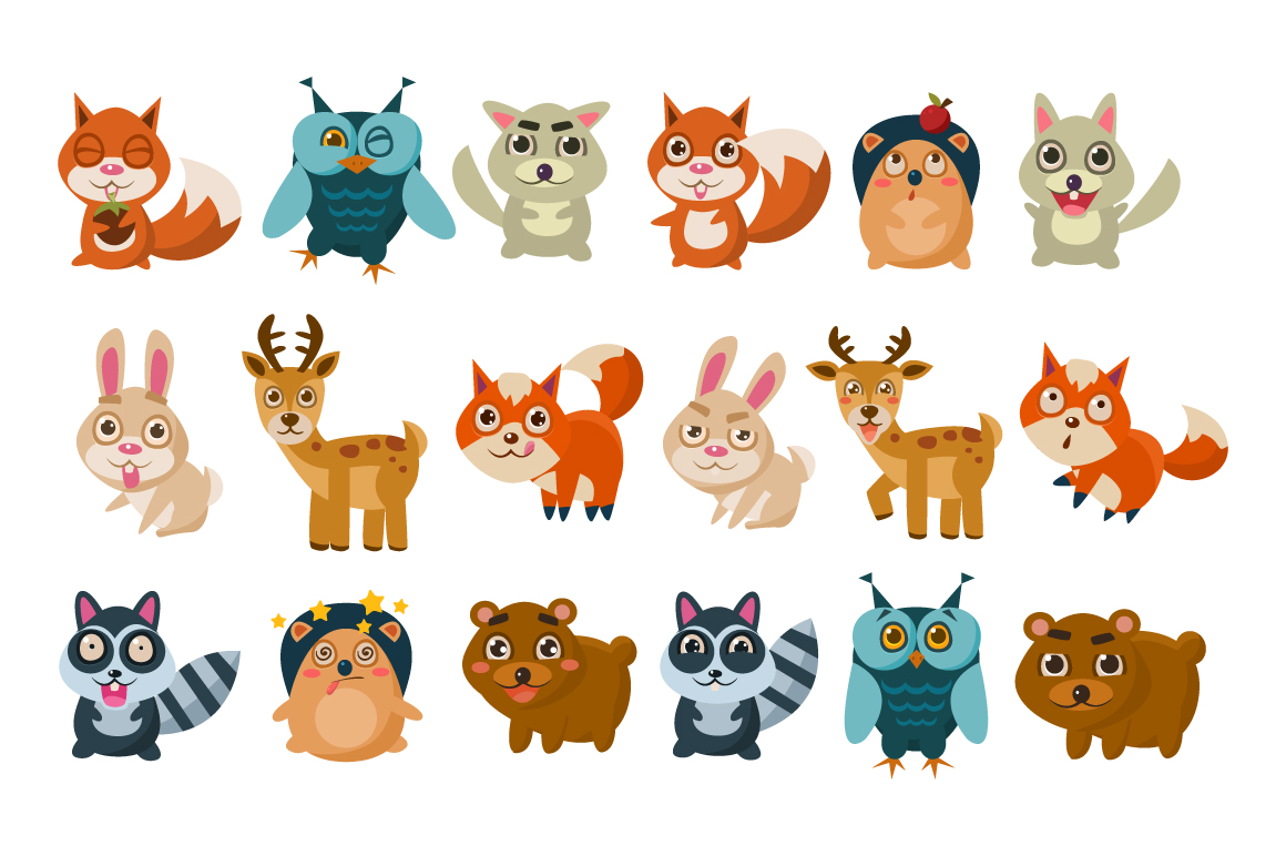 Forest animals vector illustration ~ Web Elements on Creative Market