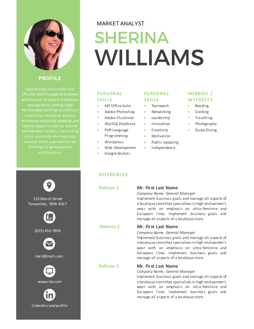 Icon photo modern resume template ~ Resume Templates on Creative Market