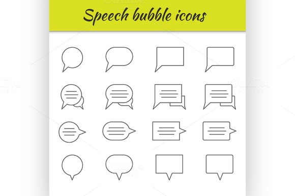 Outline Icons Set Speech Bubbles Outline Icons Set Speech Bubbles