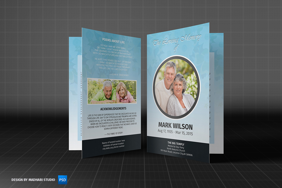 Funeral Program Template - Bi-Fold ~ Brochure Templates on Creative Market