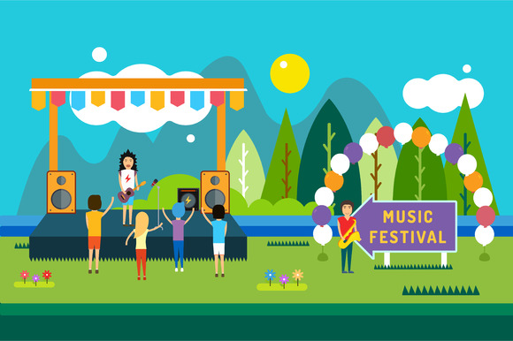 Music Festival Outdoor Illustration Music Festival Outdoor Illustration
