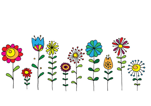 Hand Drawn Retro Flowers Hand Drawn Retro Flowers