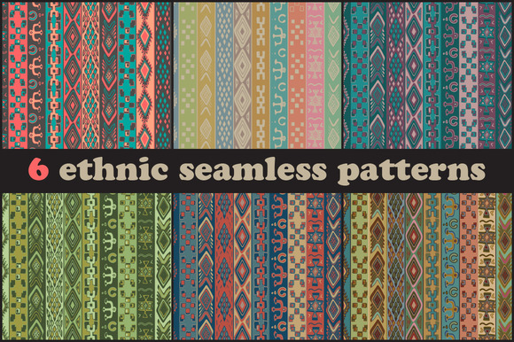 Six Seamless Ethnic Patterns
