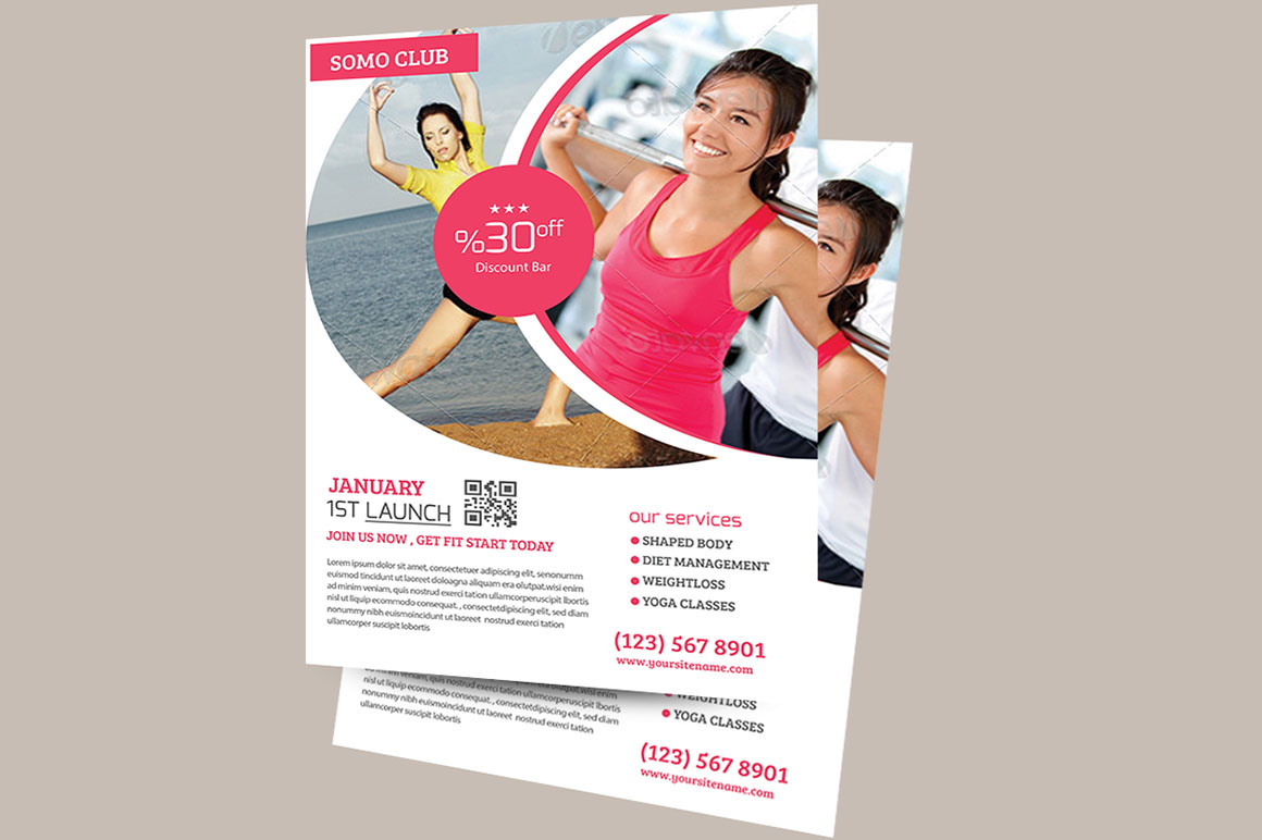 Fitness & Health Flyer Temp ~ Flyer Templates on Creative Market
