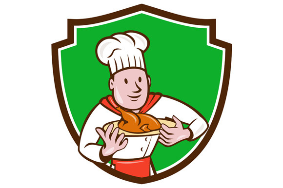 Chef Cook Roast Chicken Dish Crest C Chef Cook Roast Chicken Dish Crest C