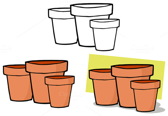 Terra Cotta Pots Collection Set Terra Cotta Pots Collection Set