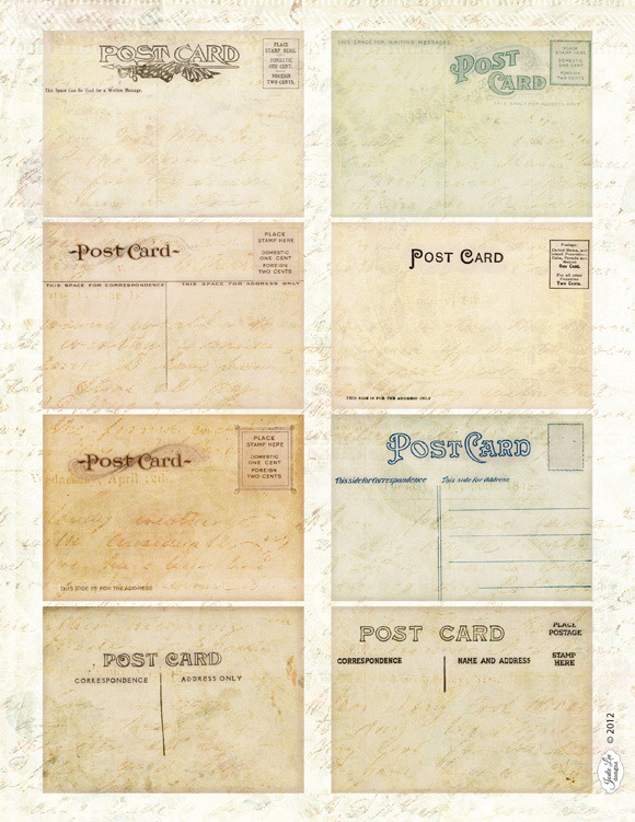 Antique Mini Postcard Clip Art Antique Mini Postcard Clip Art