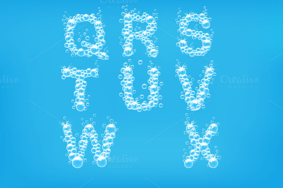 Alphabet Of Soap Bubbles Vector Alphabet Of Soap Bubbles Vector