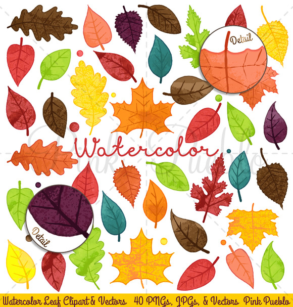 Watercolor Leaves Clipart Vectors Watercolor Leaves Clipart Vectors