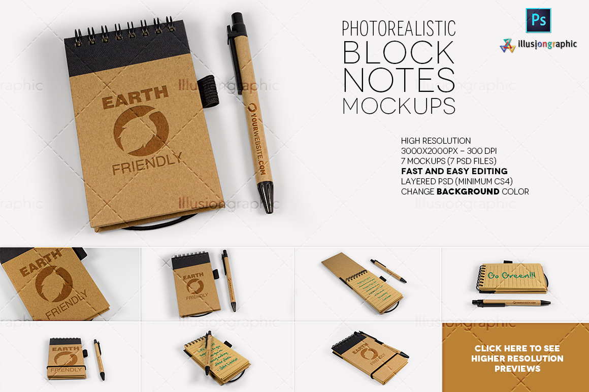 Download Photorealistic Block Notes Mockup ~ Product Mockups on Creative Market
