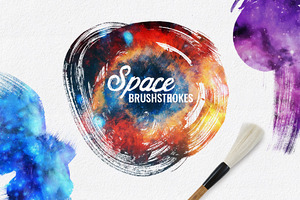 Space Brushstrokes Set JPG & PNG