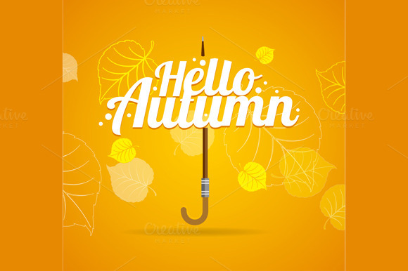 Autumn Umbrella Lettering Concept Autumn Umbrella Lettering Concept