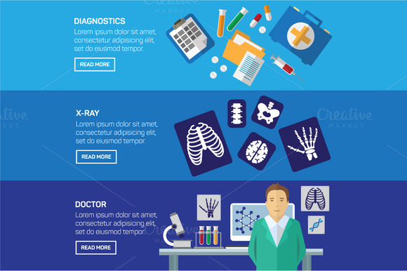 Ultrasound And X-ray Banner Set Ultrasound And X-ray Banner Set