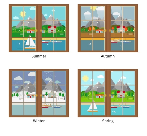 Window In Different Seasons Window In Different Seasons