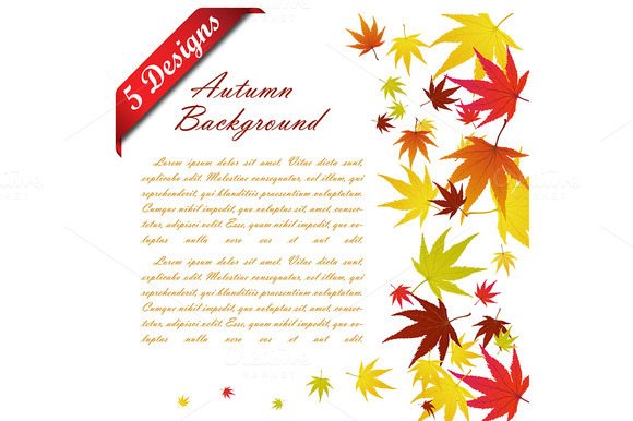 Set Of 5 Autumn Designs Set Of 5 Autumn Designs