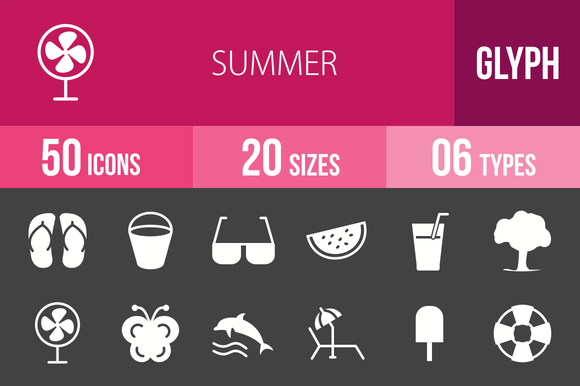 50 Summer Glyph Inverted Icons 50 Summer Glyph Inverted Icons