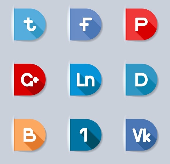 Social Network Buttons Labels Social Network Buttons Labels