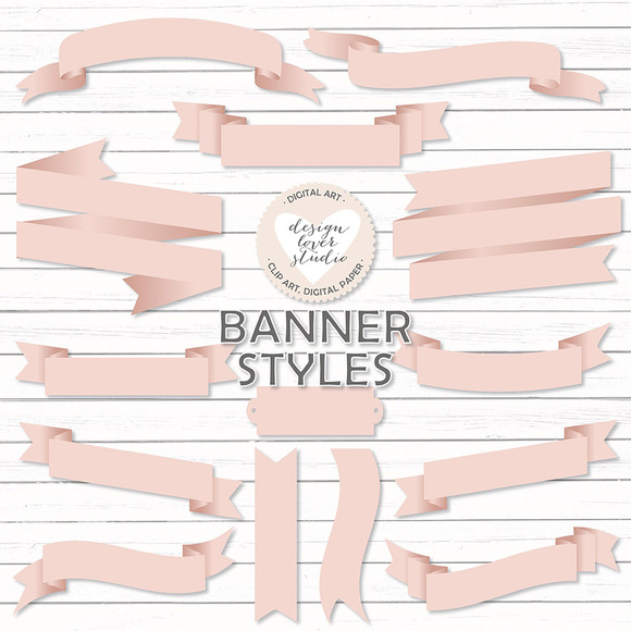 Vector Blush Banners Ribbons Vector Blush Banners Ribbons