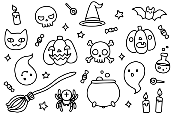 Halloween doodles and patterns ~ Illustrations on Creative Market