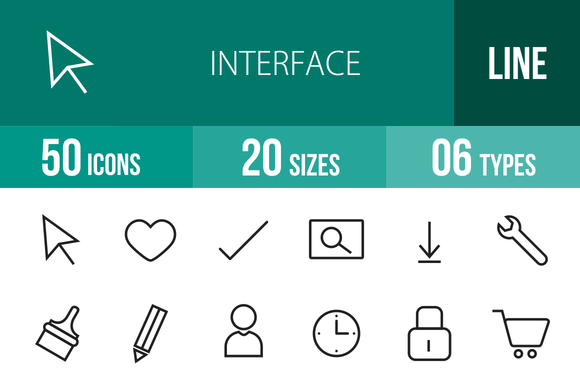 50 Interface Line Icons 50 Interface Line Icons