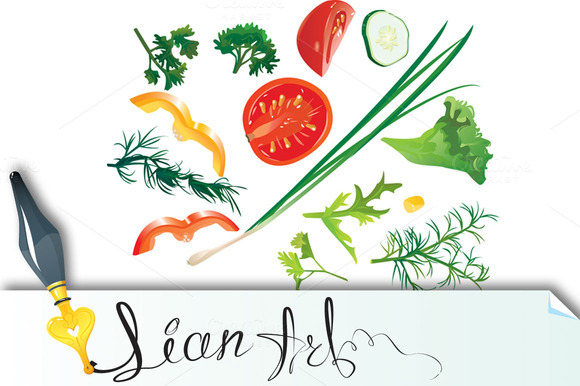 Set Of Colorful Isolated Vegetables Set Of Colorful Isolated Vegetables