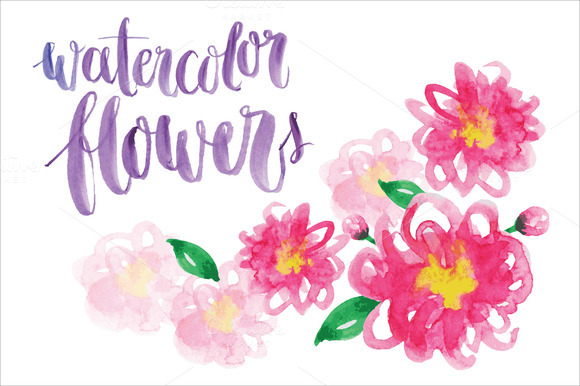 Watercolor Flowers Vector Watercolor Flowers Vector