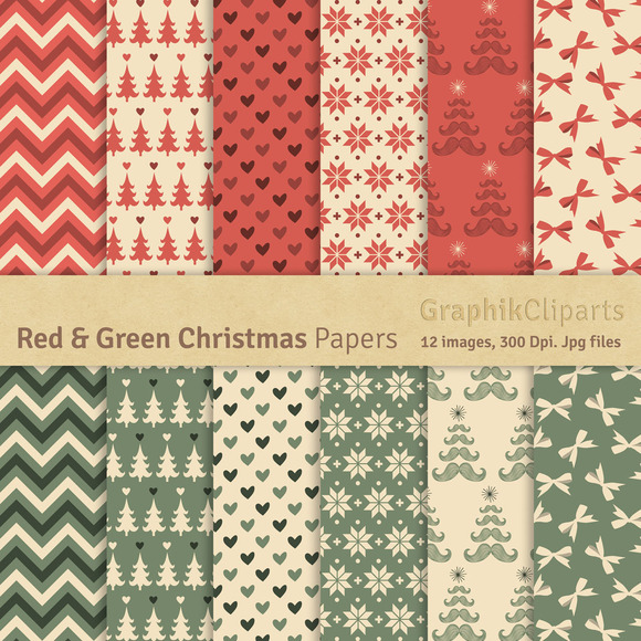 Red Green Christmas Digital Papers Red Green Christmas Digital Papers