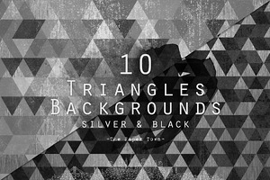 Triangles Patterns - Silver & Black