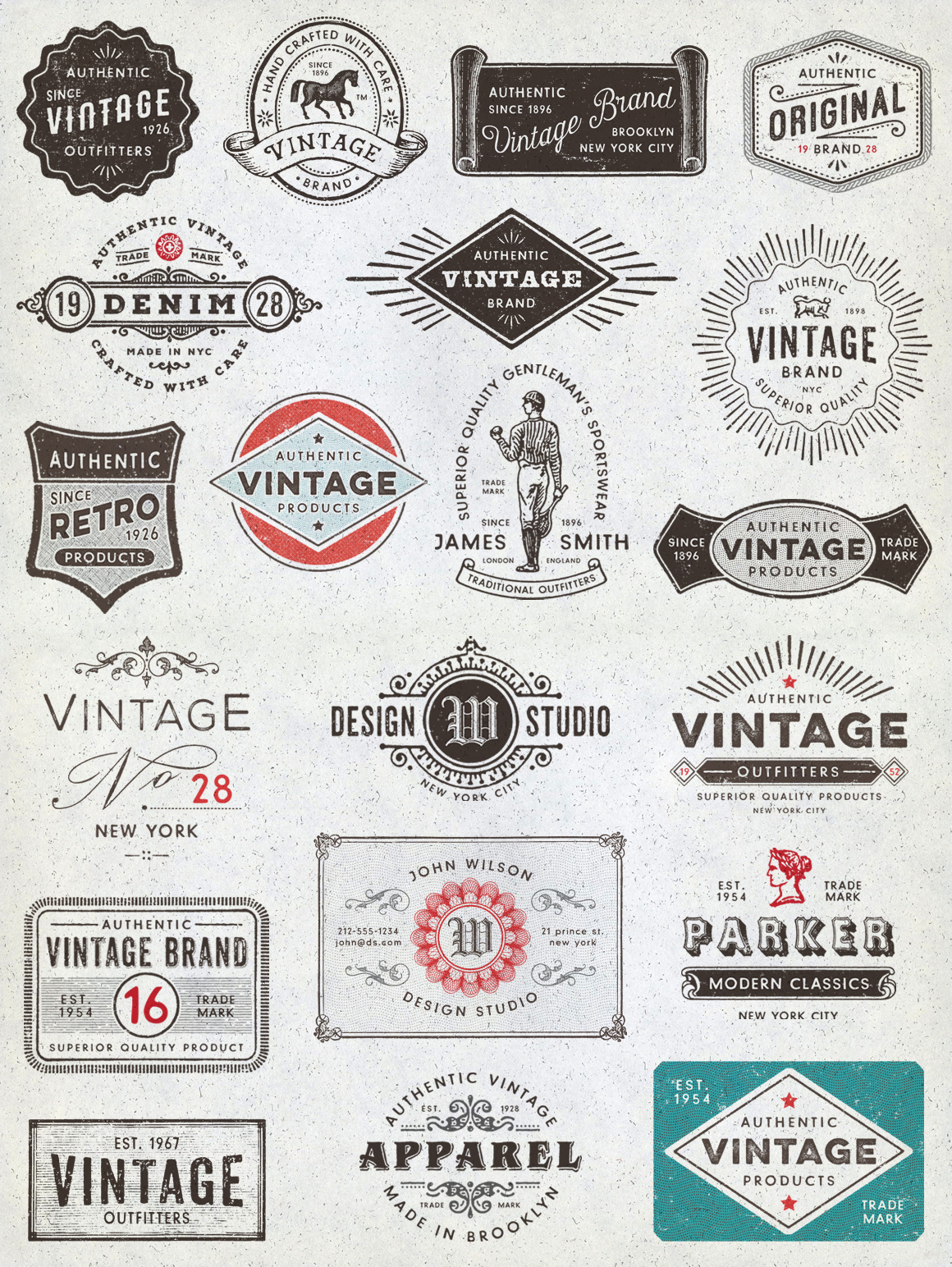 Vintage Logo Design Kit with BONUS ~ Logo Templates on Creative Market