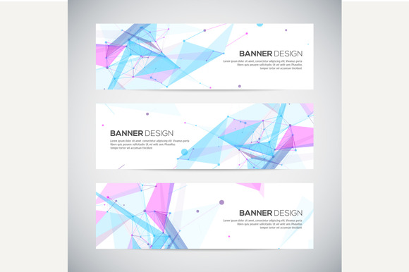 Vector Geomertic Banners Set Vector Geomertic Banners Set