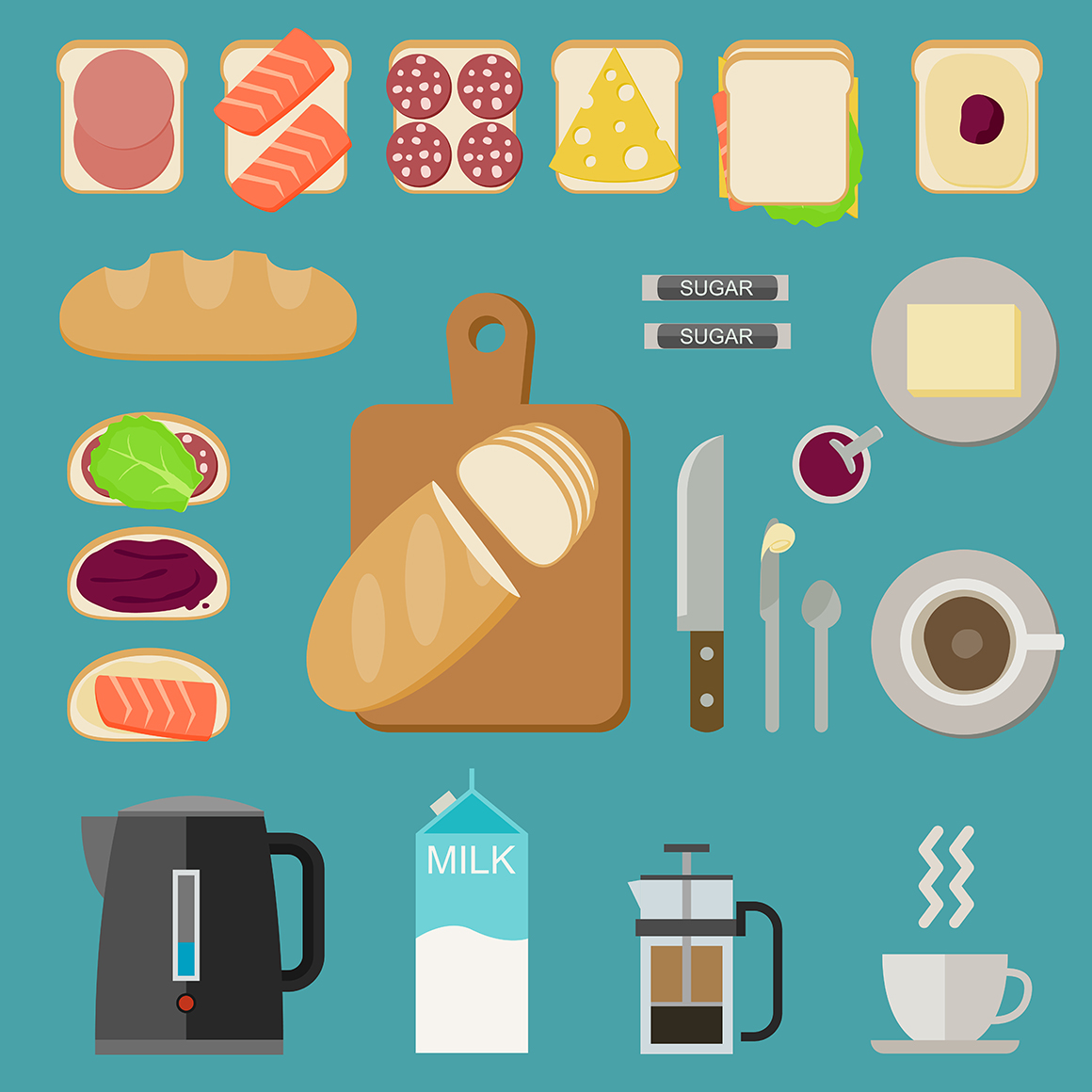 Breakfast icons ~ Icons on Creative Market