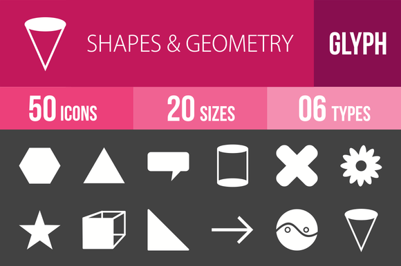 50 Shapes Geometry Glyph Inverted 50 Shapes Geometry Glyph Inverted