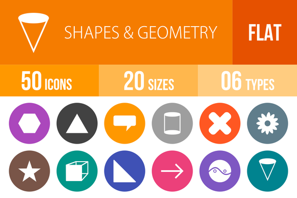 50 Shapes Geometry Flat Round Icons 50 Shapes Geometry Flat Round Icons
