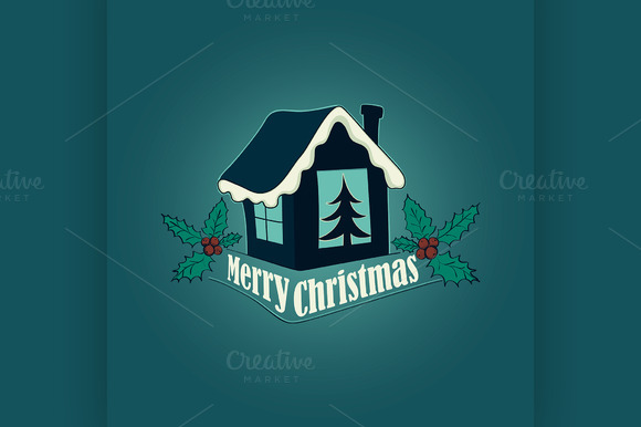 Christmas And New Year Logo Emblem