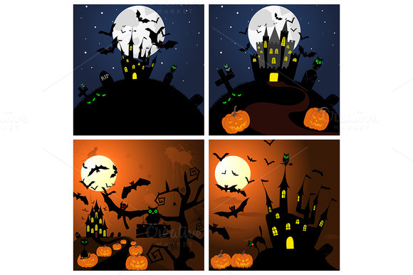 4 Halloween Greeting Cards 4 Halloween Greeting Cards