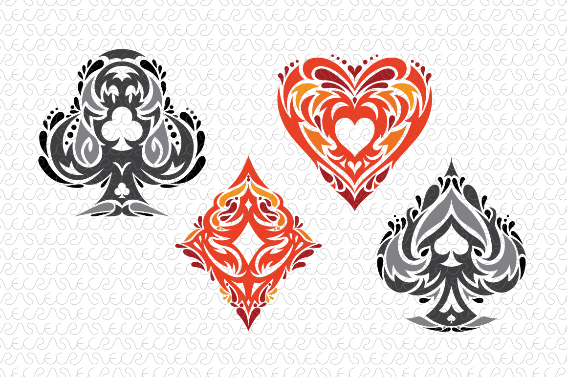 tattoo vector joker ~ Creative Cards Vector Symbols Tribal Icons Playing Market on