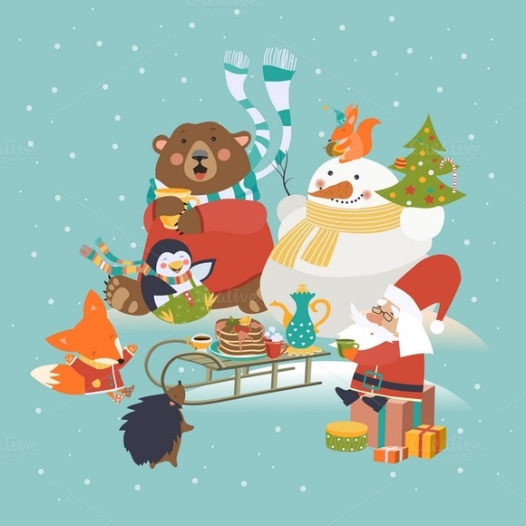 Cute Animals Celebrating Christmas Cute Animals Celebrating Christmas