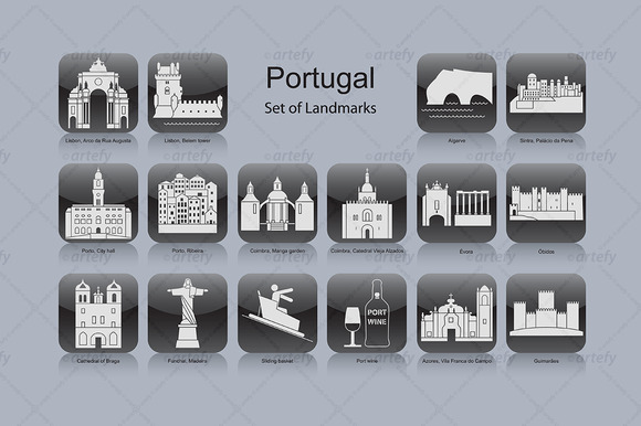 Portugal Landmark Icons