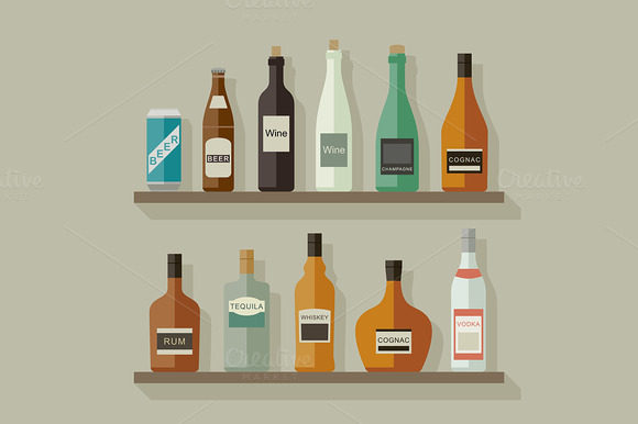 Bottles Of Alcoholic Beverages Bottles Of Alcoholic Beverages