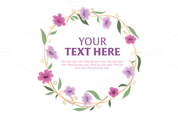Floral Wreath With Space For Text Floral Wreath With Space For Text