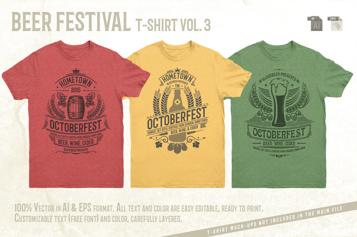 Beer Festival TShirt Vol. 3 Templates on Creative Market
