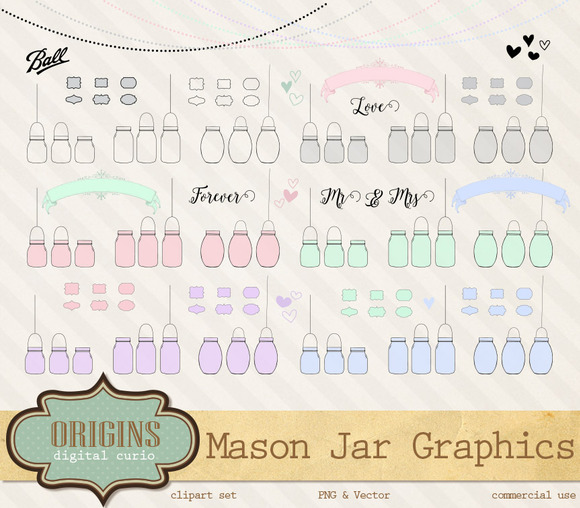 Mason Jar Vector Clipart