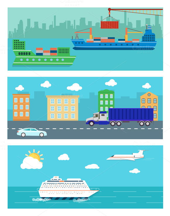 Shipping Delivery Car Ship Plane Shipping Delivery Car Ship Plane