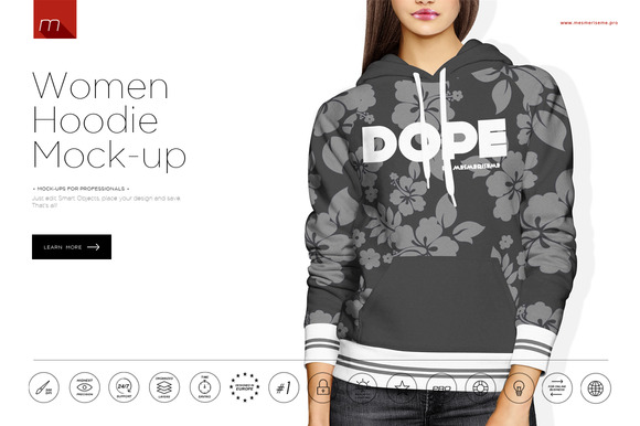 Download Women Hoodie Professional Mockup » Designtube - Creative ...