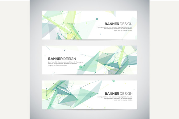 Banners Set With Polygonal Shapes Banners Set With Polygonal Shapes