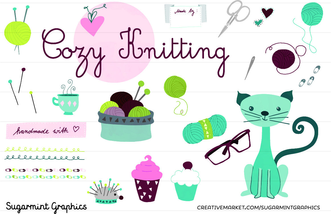 free knitting icons clipart - photo #35