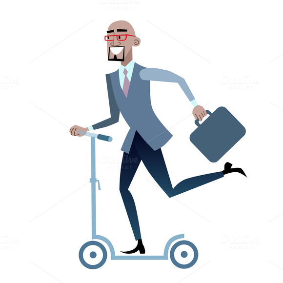 African Businessman On A Scooter African Businessman On A Scooter