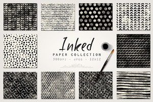 Ink Brush Digital Paper Collection