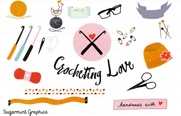 Crochet Clipart Commercial Handmade Crochet Clipart Commercial Handmade